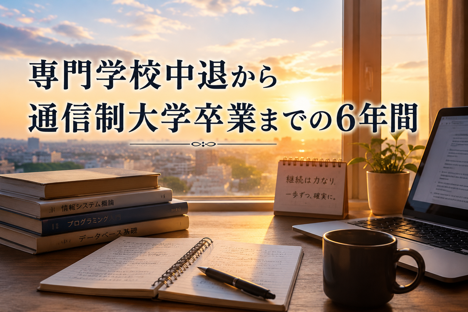 専門学校中退から通信制大学卒業までの6年間